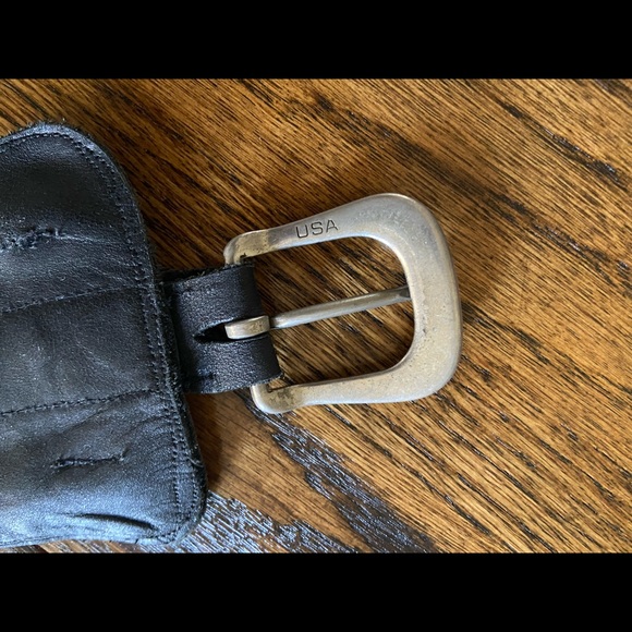 Cowhide black leather hip belt - Picture 6 of 10